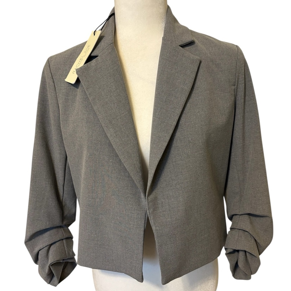 RACHEL ZOE Gray Open Blazer Scrunched Sleeves Size XSmall *NEW*